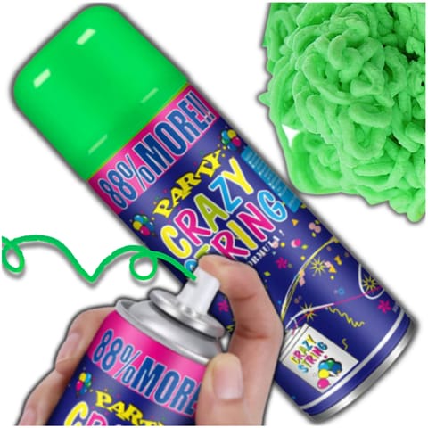⁨SERPENTYNA KONFETTI W SPRAYU NEON NA URODZINY IMPREZĘ ZIELONY 250 ML⁩ w sklepie Wasserman.eu