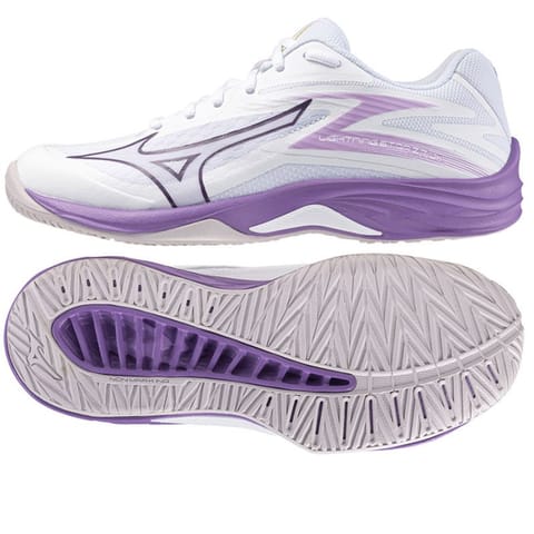 ⁨Buty do siatkówki Mizuno Lightning Star Z7 Jr (kolor Biały. Fioletowy, rozmiar 40 1/2)⁩ w sklepie Wasserman.eu