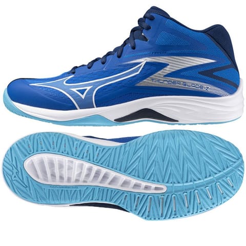 ⁨Buty do siatkówki Mizuno Thunder Blade Z MID M (kolor Niebieski, rozmiar 46)⁩ w sklepie Wasserman.eu