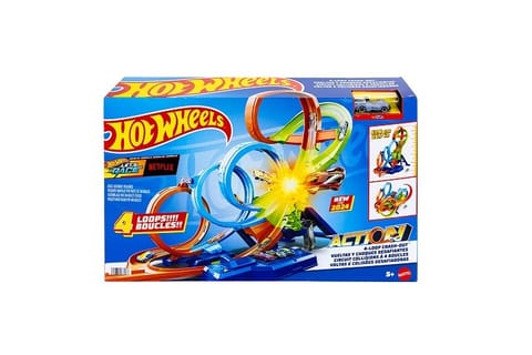 ⁨Hot Wheels 4-Loop Crash-Out Track Set⁩ at Wasserman.eu