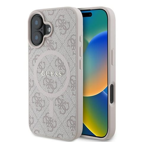 ⁨Guess GUHMP16MG4GFRP iPhone 16 Plus 6.7"  różowy/pink hardcase 4G Ring Classic Logo MagSafe⁩ w sklepie Wasserman.eu