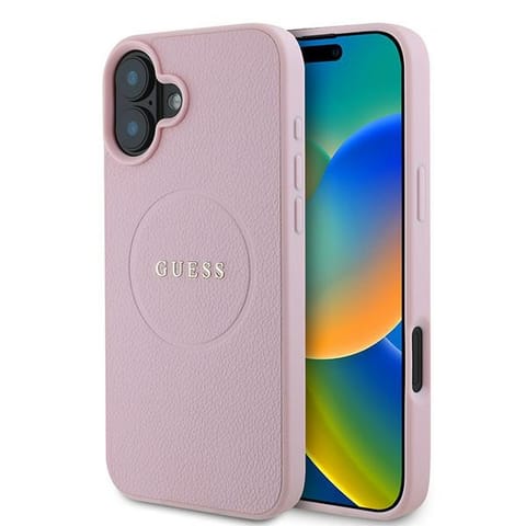 ⁨Guess GUHMP16MPGHSMMP iPhone 16 Plus 6.7" różowy/pink hardcase Grained Ring MagSafe⁩ w sklepie Wasserman.eu