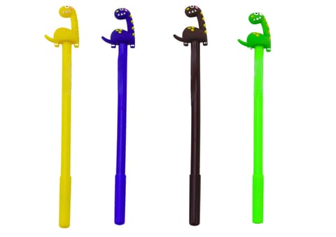 Długopis Z Dinozaurem Zatyczka Czarny Wkład Mix Brązowy Żółty 0.5mm w sklepie Wasserman.eu