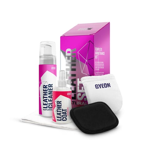 ⁨GYEON Q2M LeatherSet Natural - zestaw do czyszczenia i konserwacji skóry typu Semi-anilina i Nappa⁩ w sklepie Wasserman.eu