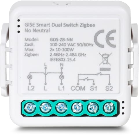 ⁨GISE Smart Podwójny moduł przekaźnikowy (bez N) Zigbee | Tuya | GDS-ZB-NN⁩ w sklepie Wasserman.eu