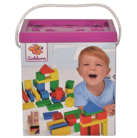 ⁨Colored blocks in a bucket, 50 pcs⁩ at Wasserman.eu