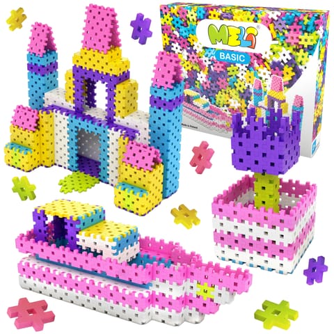 ⁨Zestaw Klocków Konstrukcyjnych Basic Pink 1000 Elementów Klocki Meli Puzzle⁩ w sklepie Wasserman.eu