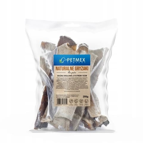 ⁨PETMEX Beefhide with Fur - dog treat - 200g⁩ at Wasserman.eu