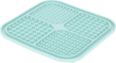 ⁨KERBL Slow-eating Licking Mat - Turquoise Tray, Bowl for Dog/Cat - 20x20 cm⁩ at Wasserman.eu