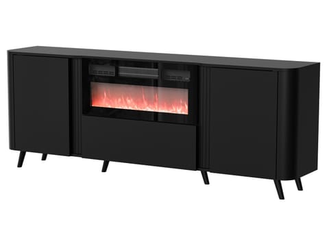 ⁨Cama Volare chest of drawers 200 x 39 x 75 cm black + fireplace⁩ at Wasserman.eu