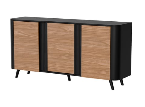 ⁨Cama VOLARE chest of drawers 151 x 39 x 75 cm black/walnut⁩ at Wasserman.eu