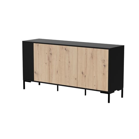 ⁨Cama MERCI chest of drawers 151 x 40 x 74 cm black/artisan oak⁩ at Wasserman.eu