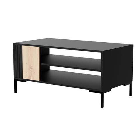 ⁨Cama MERCI coffee/lawn table 100 x 55 x 49 cm black/oak artisan⁩ at Wasserman.eu