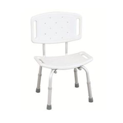 ⁨WILSON RF-820 REHA FUND White shower stool with cut-out and backrest⁩ at Wasserman.eu