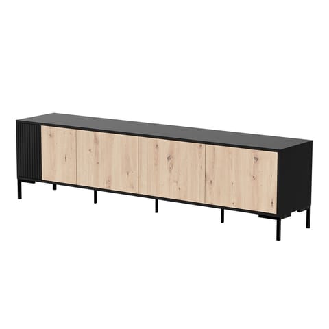 ⁨Cama MERCI RTV cabinet 200 x 40 x 54 cm black/oak artisan⁩ at Wasserman.eu