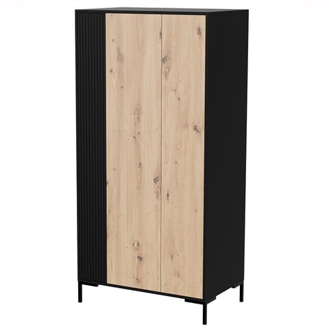 ⁨Cama MERCI wardrobe 90 x 55 x 184 cm black/oak artisan⁩ at Wasserman.eu