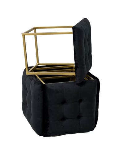 ⁨Puff-transformer 5in1 - 5 stools in 1 pouffe black velvet⁩ at Wasserman.eu