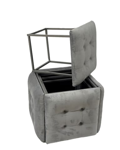 ⁨Puff-transformer 5in1 - 5 stools in 1 pouffe grey velvet⁩ at Wasserman.eu