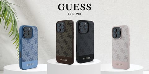 ⁨Guess GUHCP16SG4GLGR iPhone 16 6.1" szary/grey hardcase 4G Bottom Stripe⁩ w sklepie Wasserman.eu