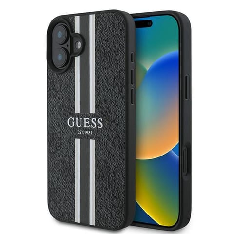 ⁨Guess GUHMP16MP4RPSK iPhone 16 Plus 6.7" czarny/black hardcase 4G Printed Stripes MagSafe⁩ w sklepie Wasserman.eu