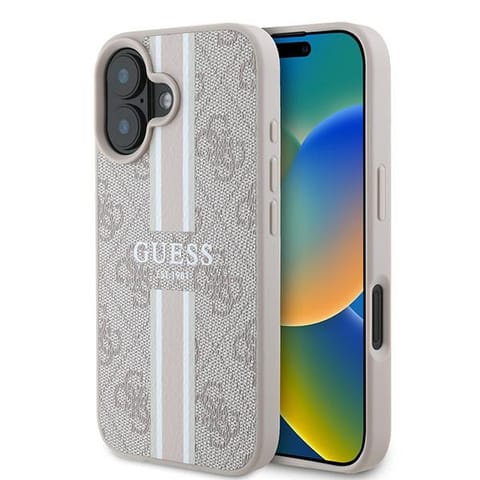 ⁨Guess GUHMP16MP4RPSP iPhone 16 Plus 6.7" różowy/pink hardcase 4G Printed Stripes MagSafe⁩ w sklepie Wasserman.eu