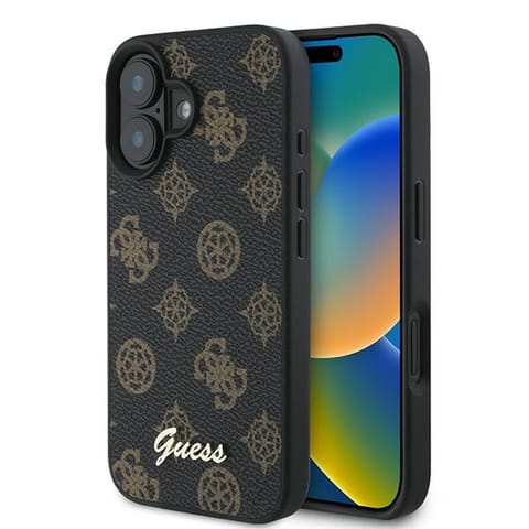 ⁨Guess GUHMP16MPGPYSK iPhone 16 Plus 6.7" czarny/black hardcase PU Peony Script MagSafe⁩ w sklepie Wasserman.eu