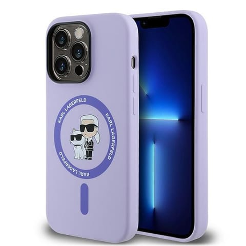 Karl Lagerfeld KLHMP14LSCMKCRHU iPhone 14 Pro 6.1" fioletowy/purple hardcase Silicone Karl&Choupette Heads Ring MagSafe w sklepie Wasserman.eu