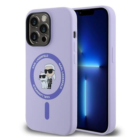 ⁨Karl Lagerfeld KLHMP14LSCMKCRHU iPhone 14 Pro 6.1" fioletowy/purple hardcase Silicone Karl&Choupette Heads Ring MagSafe⁩ w sklepie Wasserman.eu