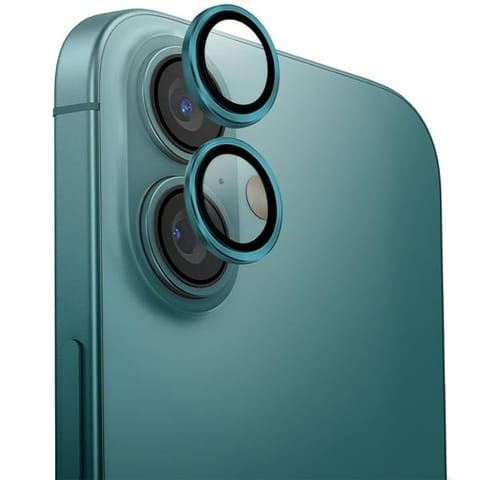 ⁨UNIQ Optix Aluminium Camera Lens Protector iPhone 16 6.1" / 16 Plus 6.7" emerald szkło na obiektyw aparatu z aplikatorem⁩ w sklepie Wasserman.eu