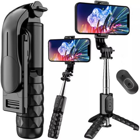 ⁨Selfie stick tripod Bluetooth stick Alogy Tripod phone holder Black⁩ at Wasserman.eu