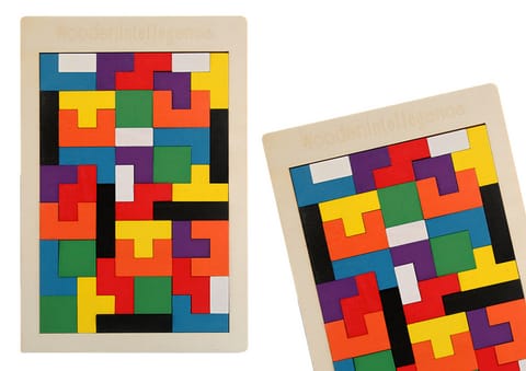 Drewniane Puzzle Układanka Logiczna 40 Elementów w sklepie Wasserman.eu