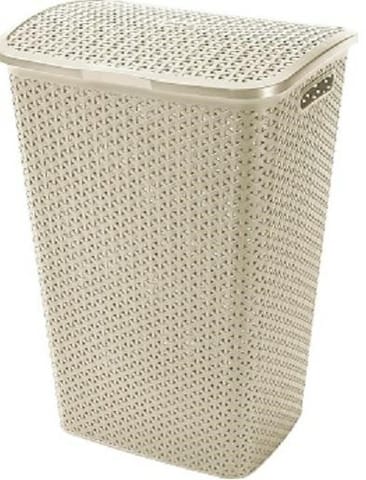 ⁨Curver laundry basket 55 L Square Rattan Cream⁩ at Wasserman.eu