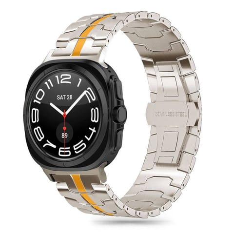 Pasek do SAMSUNG GALAXY WATCH ULTRA (47MM) Tech-Protect Stainless Line Titanium pomarańczowe w sklepie Wasserman.eu