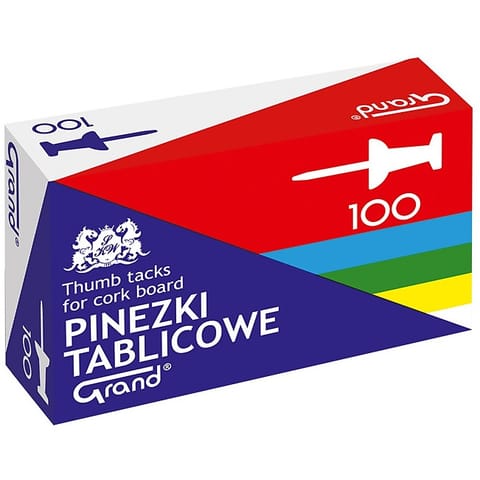 Pinezki do tablic Grand mix kolorów (100) w sklepie Wasserman.eu
