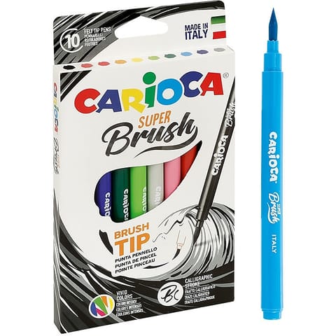 ⁨Flamastry Carioca Brush Tip 10 kolorów⁩ w sklepie Wasserman.eu