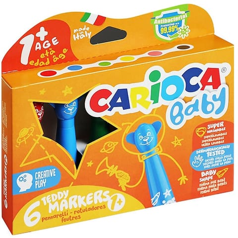 ⁨Flamastry Carioca Baby Teddy 6 kolorów⁩ w sklepie Wasserman.eu