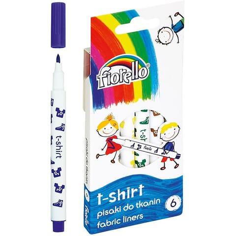 ⁨Flamastry do tkanin Fiorello T-shirt 6 kolorów⁩ w sklepie Wasserman.eu