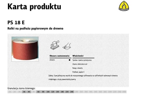 ⁨KLINGSPOR ROLKA NA PODŁOŻU PAPIEROWYM PS18E 150mm gr.100  (50mb)⁩ w sklepie Wasserman.eu