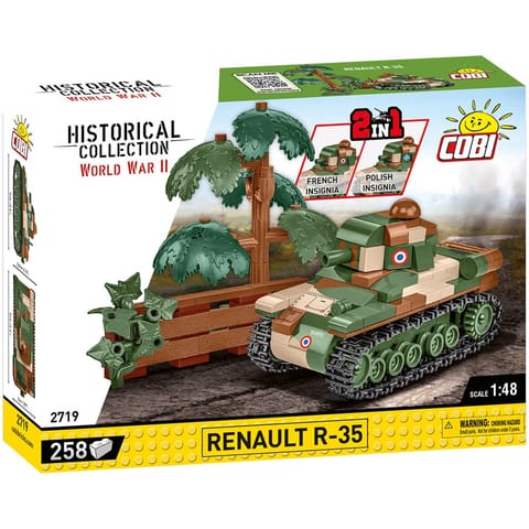 ⁨COBI 2719 Historical Collection WWII Francuski lekki czołg piechoty Renault R-35 258 klocków⁩ w sklepie Wasserman.eu