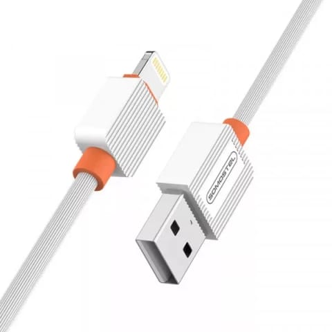 ⁨KABEL USB IPHONE 2A SOMOSTEL BIAŁY 2000mAh QUICK CHARGER 1M POWERLINE SMS-BP03 15SZT PREZENTER⁩ w sklepie Wasserman.eu