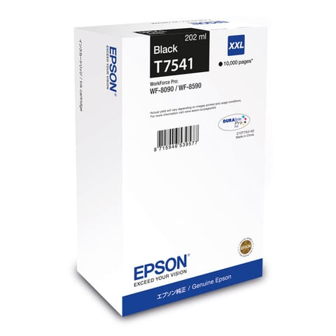 ⁨Epson oryginalny ink / tusz C13T75414N, T7541, XXL, black, 202ml⁩ w sklepie Wasserman.eu