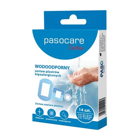 ⁨PASOCARE Plastry hipoalergiczne - zestaw wodoodporny 1op.-14szt⁩ w sklepie Wasserman.eu