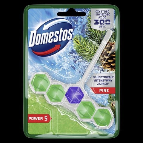 ⁨DOMESTOS Kostka toaletowa Power 5 Pine 1 x 50 g⁩ w sklepie Wasserman.eu