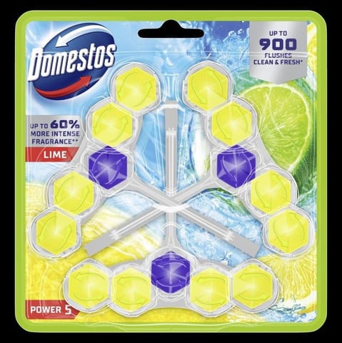 ⁨DOMESTOS Kostka toaletowa Power 5 Lime 3 x 50 g⁩ w sklepie Wasserman.eu