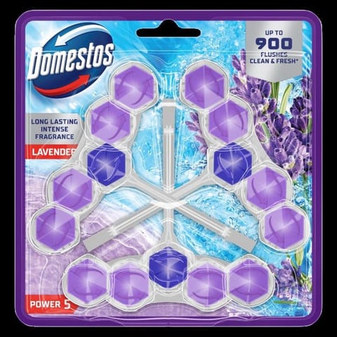 ⁨DOMESTOS Kostka toaletowa Power 5 Lavender 3 x 50 g⁩ w sklepie Wasserman.eu