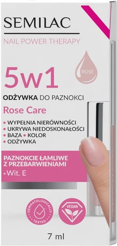 ⁨SEMILAC Odżywka do paznokci Nail Power Therapy 5w1 Rose Care 7 ml⁩ w sklepie Wasserman.eu