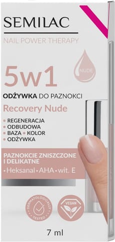 ⁨SEMILAC Odżywka do paznokci Nail Power Therapy 5w1 Recovery Nude 7 ml⁩ w sklepie Wasserman.eu