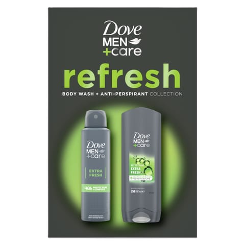 ⁨DOVE Men Care Extra Zestaw prezentowy męski deo spray + żel do mycia ciała i włosów⁩ w sklepie Wasserman.eu