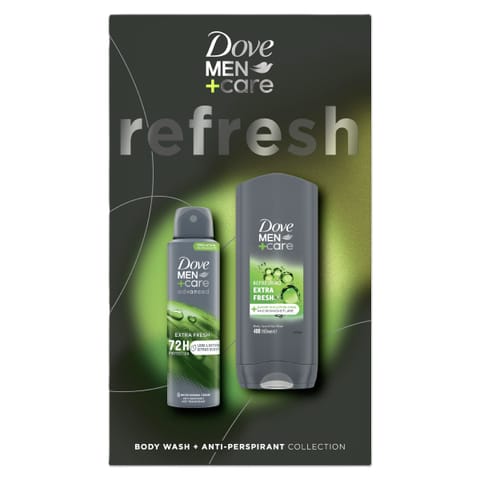 ⁨DOVE Men Care Extra Zestaw prezentowy męski spray + żel do mycia ciała i włosów⁩ w sklepie Wasserman.eu