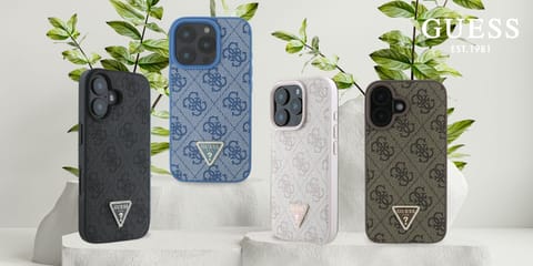 ⁨Guess GUHCP16LP4TDPB iPhone 16 Pro 6.3" niebieski/blue hardcase Leather 4G Triangle Strass MagSafe⁩ w sklepie Wasserman.eu